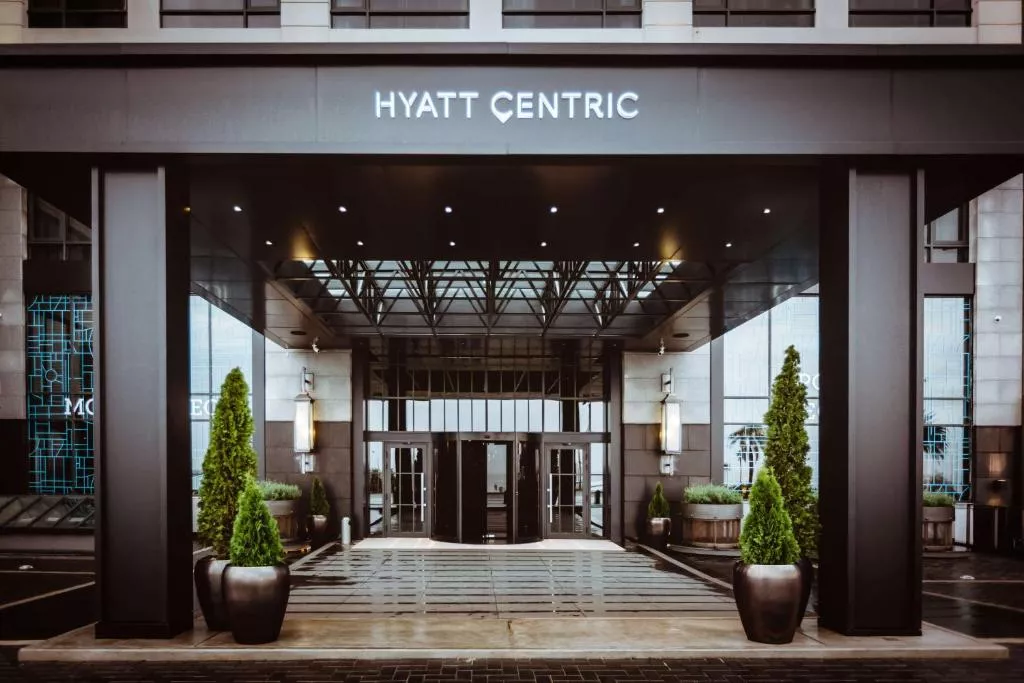 Hyatt Centric Montevideo Fachada do hotel Hyatt Centric Montevideo em Pocitos.