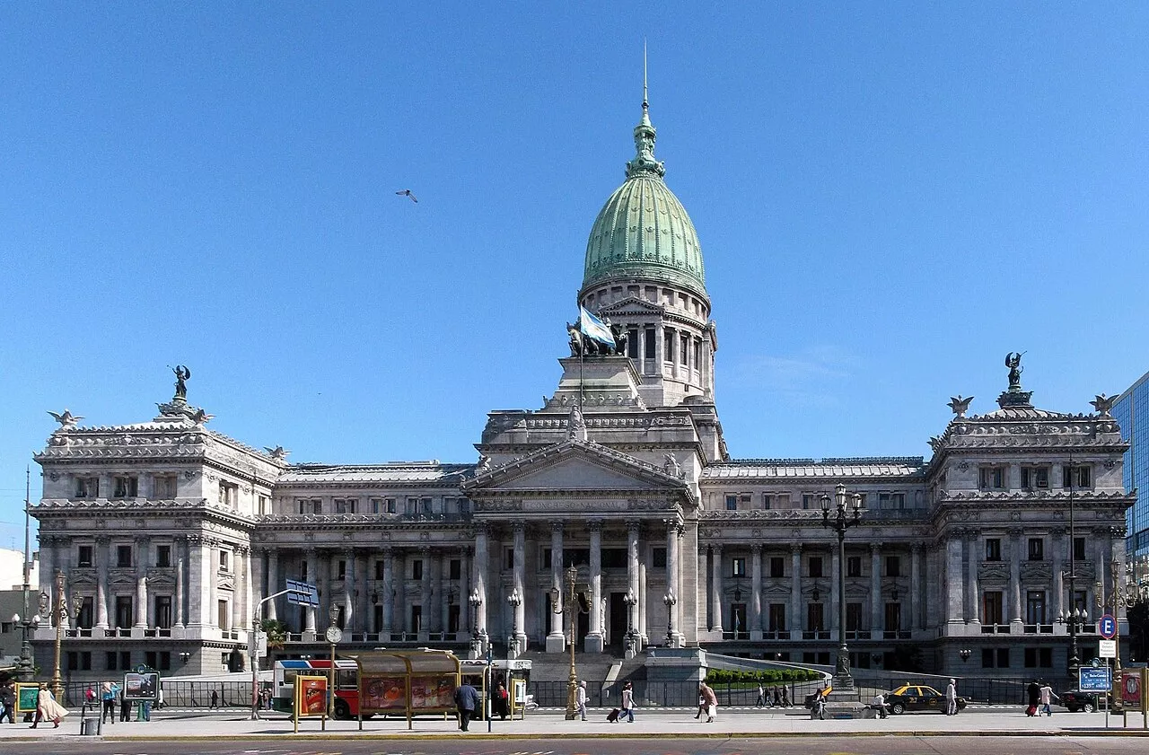 O Palácio do Congresso Nacional Fachada do Congresso Nacional da Argentina em Buenos Aires.
