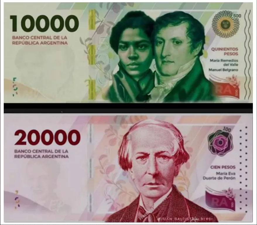 Cotação do peso argentino e real Notas de pesos argentinos empilhadas, ilustrando o câmbio em Buenos Aires.